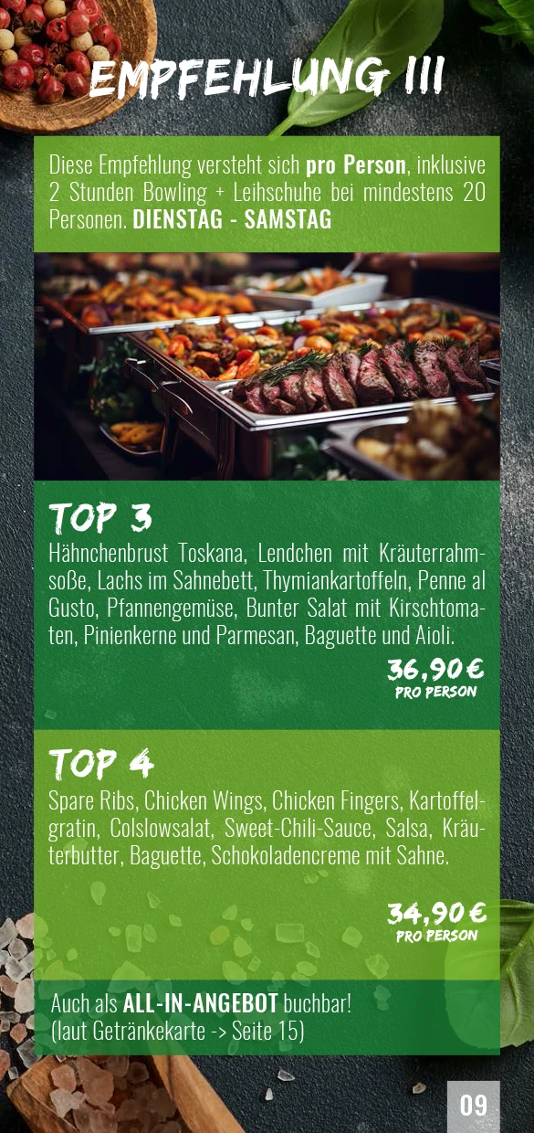 All-In Angebot Bowlingcenter Vechta